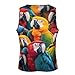 Parrots Birds Men's Workout Tank Top Quick Dry Gym Muscle Tee Bodybuilding Sleeveless T Shirt L
