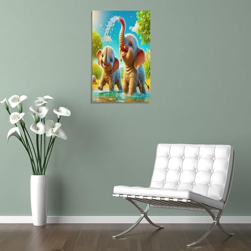 Impression sur toile éléphant de qualité supérieure pour salon