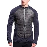 GYM AESTHETICS | Herren Ultrasonic 2.0 React Jacke Sportjacke Wasserdicht Windabweisend UV-Schutz LSF 40+ Warm Ultraleicht mit Reißverschluss, Training und andere Sport in Schwarz (S)