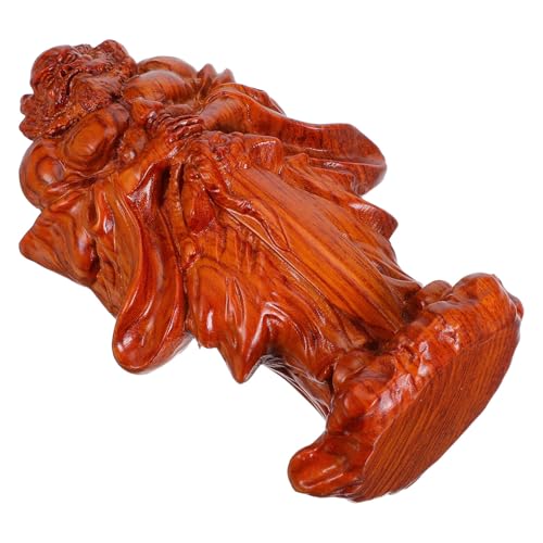 Angoily Statue Feng Shui Zhongkui en Bois Sculpté à la Main Figurine Décorative Chinoise Traditionnelle Ornement pour Bureau et Décoration Culturelle Asiatique Symbole de Chance et