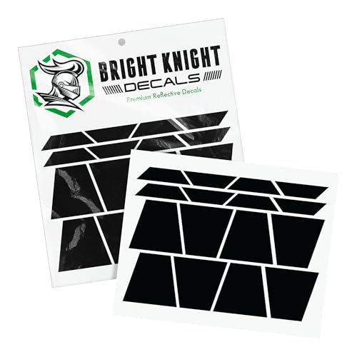Bright Knight Decals Fire Helmet Tetrahedrons - Set of 16 Reflective Black Trapezoid Fire Helmet Stickers - 3M Vinyl with Acrylic Adhesive for Firefighters, Helmets, Laptops & Bumpers, Pack of 2