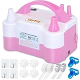 Electric Balloon Pump, Portable 2 Modes Balloon Blower Machine with 14 Balloon Arch Kits, Air Pump for Balloon, Balloon Inflator for Party Decoration (P i n k)