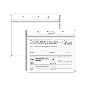 VMVN 2 Pack – Clear Vaccination Card Protector 4×3 inch for CDC Immunization Badge Cards Holder, Waterproof 4×3…
