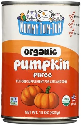 Nummy Tum Tum Organic Pumpkin For Dogs & Cats, 15 Ounce (Pack of ...