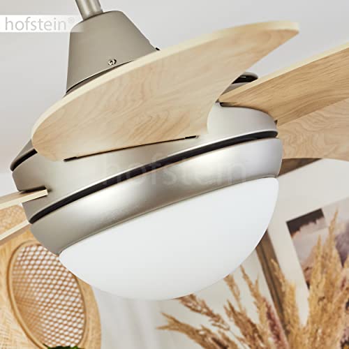 Deckenventilator mit Lampe von Hofstein Morino, Metall/Holz/Glas