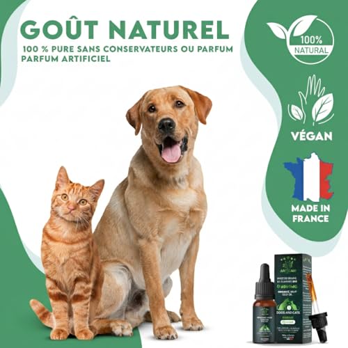 ARTISAM – Huile de Graines de Chanvre Sativa 30 ML 6000MG – Goût Poulet - Boeuf- Saumon- Nature – pour Chiens et Chats – Source Naturelle d’Oméga 3 & 6 – Fabriquée en France (Saumon) – vue 2