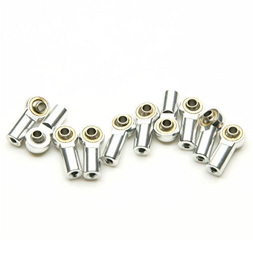 10Pcs M3 Aluminum Ball Head Holder Link Rod Ends Joint Linkage For 1/10 Rc Axial Scx10 F350 D90 Etc. Rc Crawler Accessories (Silver) #TOP1