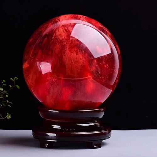 Bola de cristal rojo para decoración de salón de 8cm 4