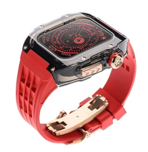 Kit mod Apple Watch 8 Ultra 49mm bracelet silicone et boîtier transparent glacier pour série 7 6 SE