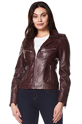 Veste en cuir nappa Rider 9823 pour femme style motard