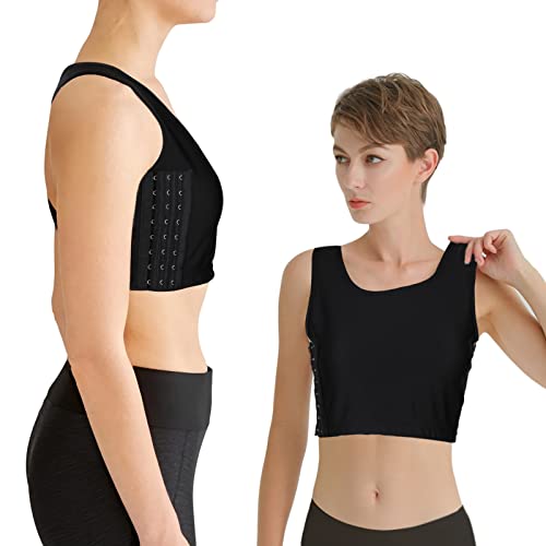 YUWJOOWEE Rilegatura per Petto Transgender Tomboy FTM Trans Cosplay Mezza Compressione Binder, Adattabile, Bindfree Dimensioni, Cotone delicato Sulla Pelle e traspirante