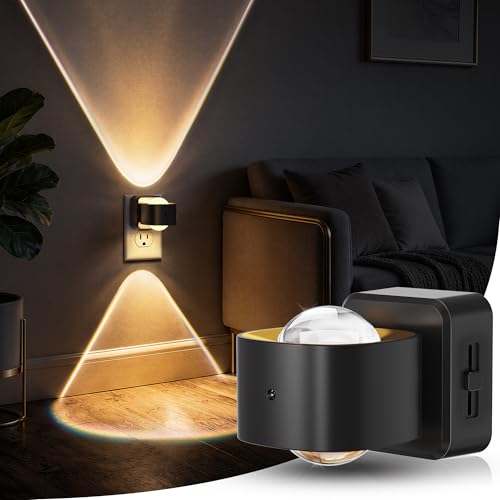 Image of Briignite Night Light Projector, LED Night Lights Plug into Wall, 180 Rotating Night Light for Kids, Dusk to Dawn Sensor, 0-150LM Dimmable, Warm White Ambient Lighting for Bathroom, Gifts