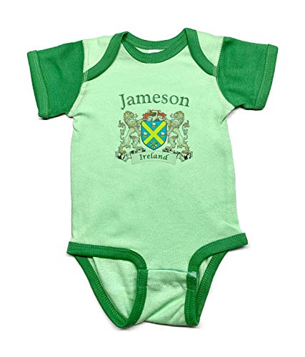Jameson Irish Coat of Arms Baby Onesie - 18 Months Mint Green