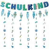 Einschulung Deko Junge 2026 Dinosaurier Schulkind Banner Wimpelkette Hänge