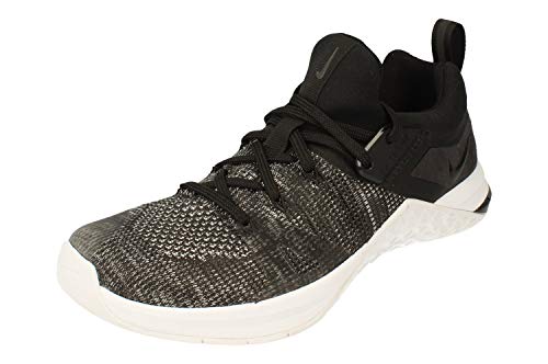 NIKE Womens Metcon Flyknit 3 Running Trainers AR5623 Sneakers Shoes (UK 5.5 US 8 EU 39, Black Matte Silver White 001)