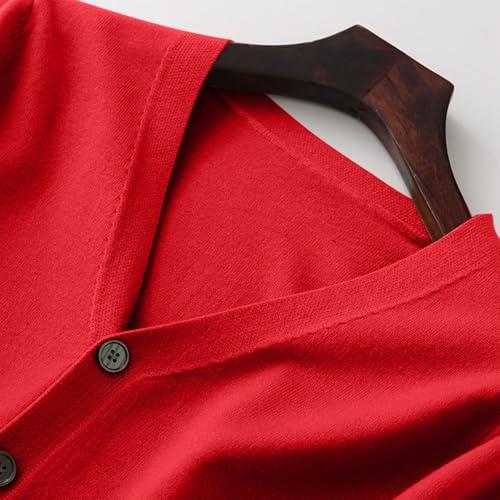 Mens Button Down Cardigan Sweater, Long Sleeve V-Neck Knit Cardigans Classic Basic Fall Warm Sweaters4