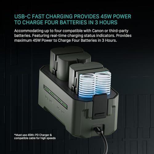 Image of Tilta Portable Charging Station for LP-E6 (4 Channel) - Green