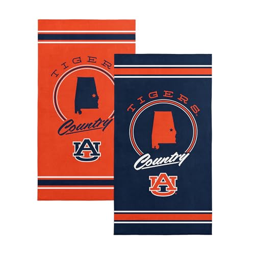 Northwest Auburn Tigers NCAA Homebreak Beach Towel 2 Pack 30 x 60 Inches