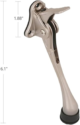 Miniatura 3 de OGC Topes de puerta semiautomáticos fáciles de 6 pulgadas, tope de puerta de 6 pulgadas con goma ajustable en altura (níquel satinado)