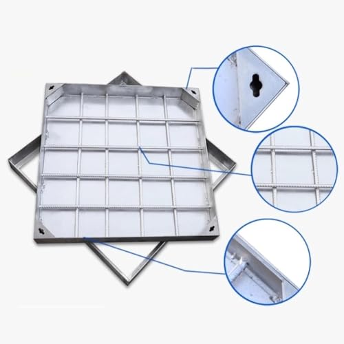 Couvercle d'inspection de drainage carré 50x50x5 cm en acier inoxydable