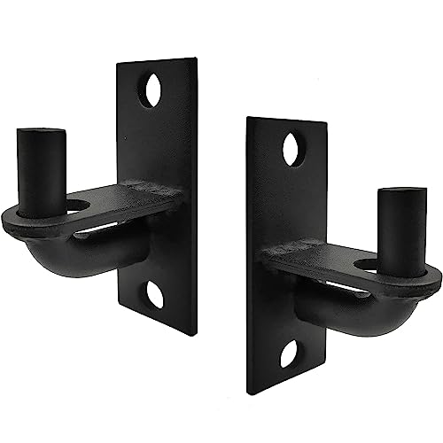 Image of 2 Pack Wall Mount Gate Hinges, Heavy Duty Chain Link Fence Gate Hinges with 5 /8 Hinge Pin for Fences & Farm Gates (Screws Not Included), Black