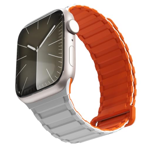 SINGEAR Magnetic Silicone Loop Band Compatible with Apple Watch 49 45 44 42mm Bands for Women Men, Sport Silicone Strap Strong Magnet Wristband for iWatch Ultra 1/2 Series 9 8 7 6 5 4 3 1 SE
