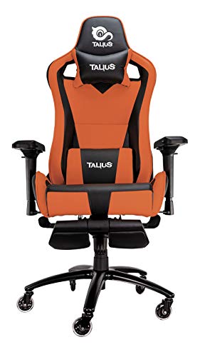 TALIUS, TECH 4 U Tal-Caiman-ORG Caiman Silla Gaming Profesional con reposapiés Extraible, Inclinación y Altura Regulable, reposabrazos 4D Ajustables (Naranja)