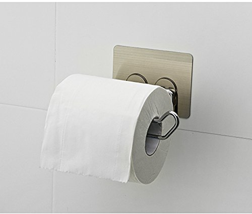Toilettenpapierrollenhalter Toilettenpapierhalter Klopapierhalter Turbo-Loc Bad WC-Halter Wandregal Befestigen ohne bohren, Stahl, Chrom Cover