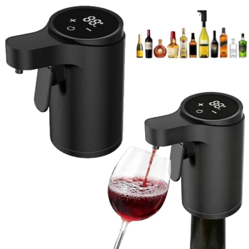Liquor Dispenser Smart Dispenser 5-in-1 Electric Wine Decanter with Aerator Enhance The Flavor of Every Drink Adjustable Quantity Liquor Wine Pump Suitable for Most Wines Bottles (Black)