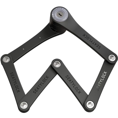 Seatylock FoldyLock Mini Folding Bike Lock - Patented Lightweight Bicycle Lock - Heavy Duty Anti Theft Guard with Key for Electric Scooter & City Bikes - 29.5"