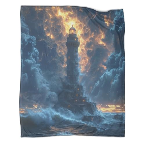Phares literie peluche douce couverture lit impression 3D grand format - 6