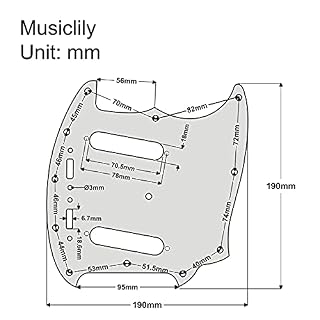Musiclily Pro 12 Trous Guitare Pickguard Plaque de Protection pour Fender américain Mustang, 4plis Aged White Pearl - Les Beatles, Paul McCartney, John Lennon, RIngo Starr, George Harrison Musiclily Pro 12 Trous Guitare Pickguard Plaque de Protection pour Fender américain Mustang, 4plis Aged White Pearl – Image 2