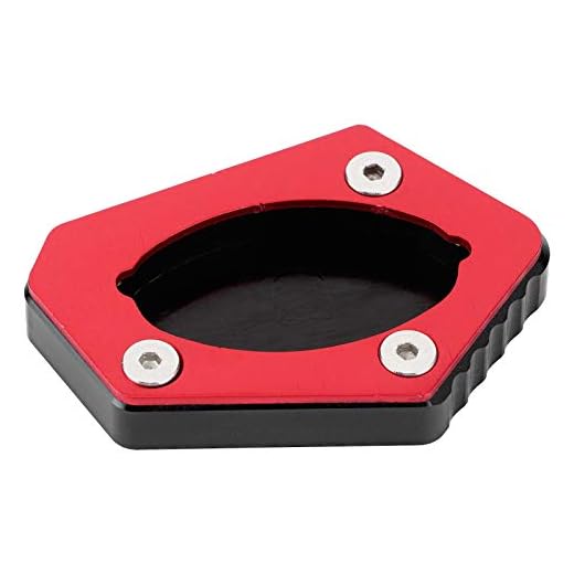 Motorcykel Kickstand Pad Support - Modification Enlarger Anti-slide Plate Side Kick Foot Stand hjälper dig att parkera din cykel på trottoar, gräs, mark (röd)