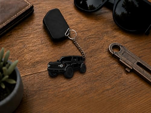Image of Bronco Keychain Accessories 4 door key chain Fob Cover Cool Mods compatible with Ford Bronco 2022 2023 2024