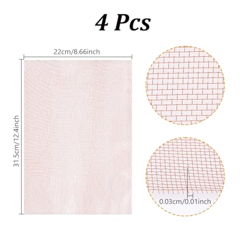 NBEADS 4 Stk. 32x22cm Messing Mesh Screen Sheets, Unplattierter Messingdraht Metallgitter Blatt für Air Vent Mesh Hole Blocking Erdung Dense Filter Fenster Schutz