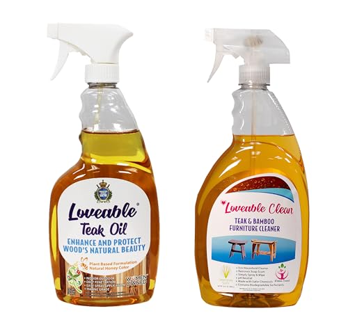 EcoDecors 24 pz. Teak Oil Protective Teak Sealer Wood Oil Indoor/Outdoor and Teak Cleaner Protective Teak Wood Restorer Eco Household Wood Furniture Cleaner Spray Bottle