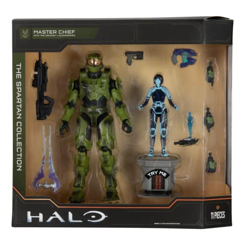 Halo Master Chief With Cortana Hologram - 12-Inch Articulated Master Chief Figure With Cortana Hologram Accessory #TOP1