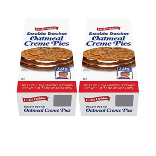The Snack Store Bundle Double Decker Oatmeal Creme Pies, 3.9 oz, 2 Boxes of 6 Count, 12 Total Creme Pies!