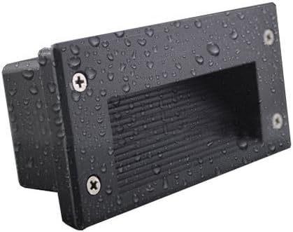 3W LED Outdoor Waterproof IP44 Wall Sconces Steps Light Recessed Lamp Fixture+ Mounting Box Pure White (Large)