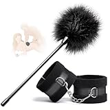Handschellen Federn für Sexspiele Bondageset Fessel Set Sex Spielzeug,BDSM Federkitzler Handfesseln Bettfesseln Erotisches Sex spielzeug für die Paare Sex Toys für Paare Extrem