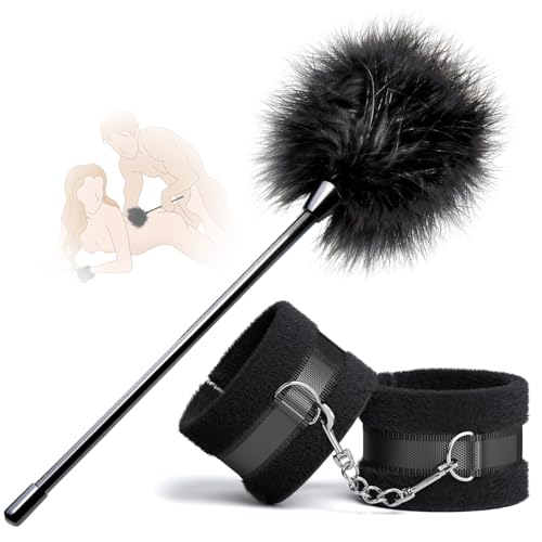 #VerdientProvisionen<br>Handschellen Federn für Sexspiele Bondageset Fessel Set Sex Spielzeug BDSM Federkitzler Handfesseln Bettfesseln Erotisches Sex spielzeug für die Paare Sex Toys für Paare Extrem