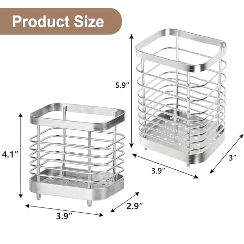 image for IWNTWY Utensil Holder, Stainless Steel Utensil Drying Rack for Kitchen