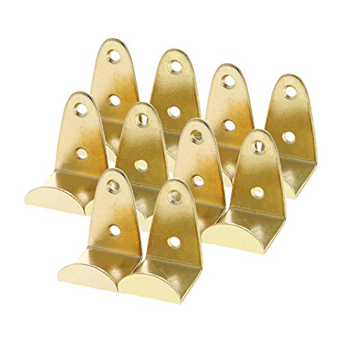 Image of MroMax Picture Photo Frame with Hook Metal Brace Bracket Hanger Gold Tone 30 x 26 x 37mm /1.18 x 1.02 x 1.46-inch (L x W x H) Small 10pcs