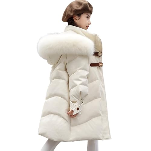 Runstarshow Girls Down Winter Coat Kids Puffer Jackets Warm Parka Coat with Hood Warm School Jacket Waterproof Windproof Outdoor Outerwear with Pockets for Girls Age 7-16 Years