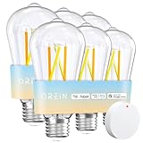 OREiN Smart Edison Light Bulbs with Smart Button, WiFi ST19(58) Vintage Light Bulbs E26 Base, 800lm Dimmable 2700K-6500K Tunable White, Smart Filament Bulb That Work with Alexa, 60W Equivalent, 6Pack