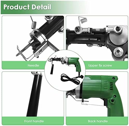 Electric Tufting Gun, Handheld Carpet Weaving Machine for Cut Pile & Loop Pile, Ideal for 9-18mm Carpet Thickness