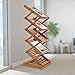GDNTMU Foldable Wood Literature Rack, Magazine Holder Display Stand, Pop-up Catelog Magazine Rack Floor, Light Weight for Trade Show Booth Office Retail Store Showroom (5 Pockets)