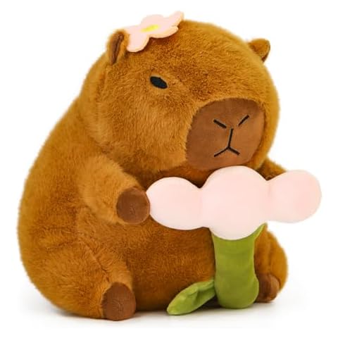 LXSLFY Capybara Stuffed Animals, Capybara Toys, Soft Capibara Stuffed Animals Plushies Toys Hugging Gifts for Kids (Flower) Cover
