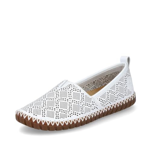Rieker Damen Low-Top Sneaker M2851 Frauen Halbschuhe Freizeitschuhe Turnschuhe Laufschuhe straßenschuhe Strassenschuhe Weiss (80) 39 EU / 6 UK