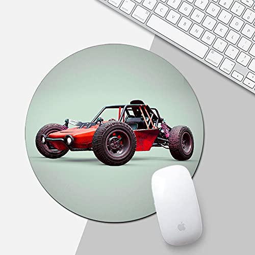 Alwaysgifts Stitched Antifray Edges Non-Slip Wrist Support Rubber Base Round Circle Shape Water Resistance Coating Mouse Pads Game Pad for Computer, Laptop, PC - Design 1